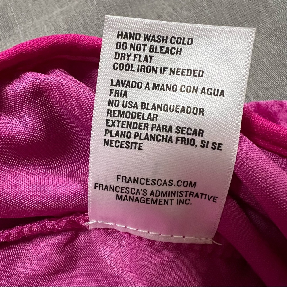 Francesca’s Magenta Pink Textured High Rise Trouser Pants Sz L NWT - Picture 6 of 12